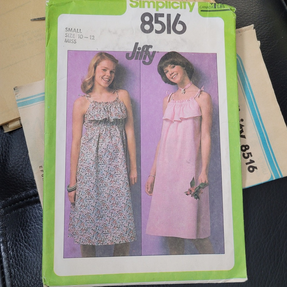Vintage 1978 Simplicity 8516 Jiffy Sundress Sewing Pattern Size 10-12 Cut
